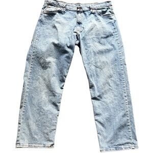 Wrangler Relaxed Fit Jeans 38x29 Light Wash Straight Leg Denim